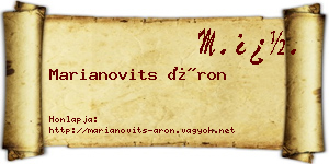 Marianovits Áron névjegykártya
