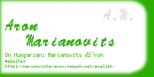 aron marianovits business card